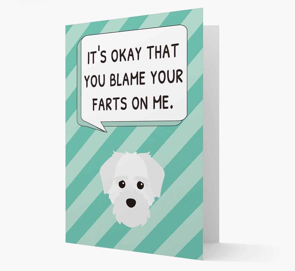 'Blame Your Farts on Me' Card with {breedFullName} Icon