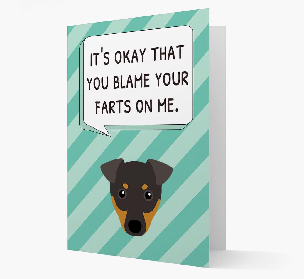 'Blame Your Farts on Me' Card with {breedFullName} Icon