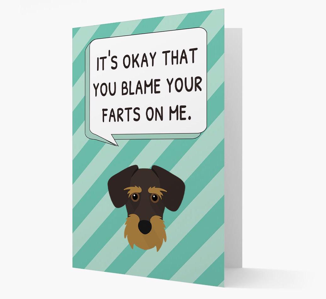 'Blame Your Farts on Me' Card with {breedFullName} Icon