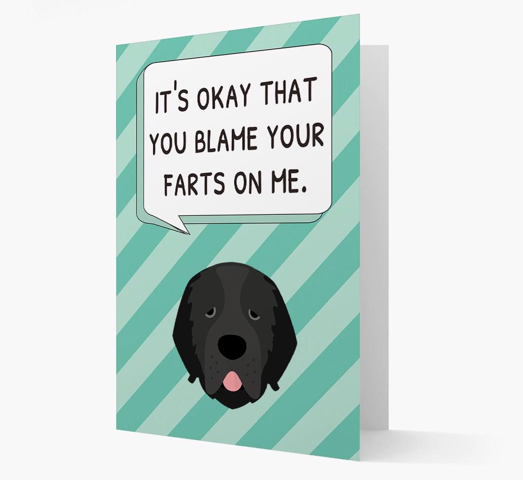 'Blame Your Farts on Me' Card with {breedFullName} Icon