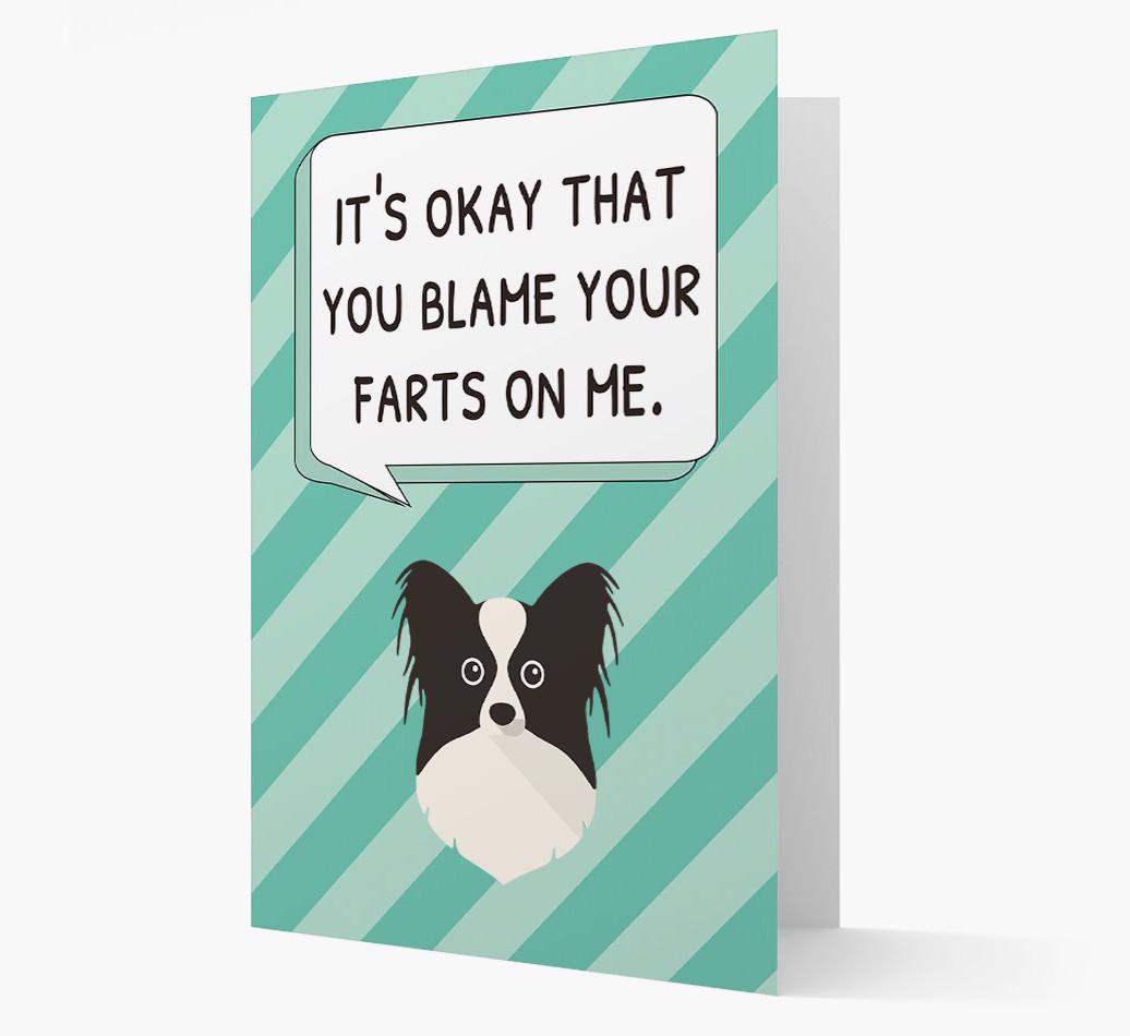'Blame Your Farts on Me' Card with {breedFullName} Icon