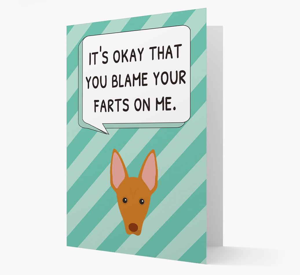 'Blame Your Farts on Me' Card with {breedFullName} Icon
