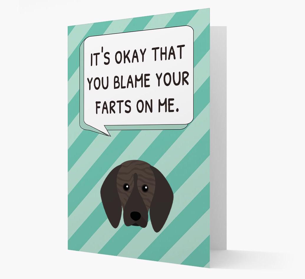 'Blame Your Farts on Me' Card with {breedFullName} Icon