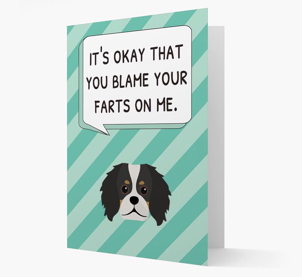 'Blame Your Farts on Me' Card with {breedFullName} Icon