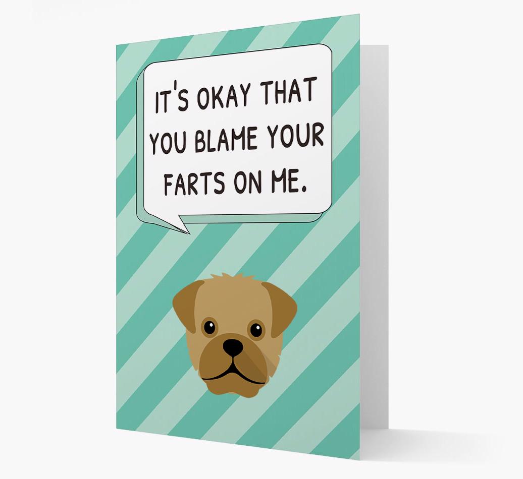 'Blame Your Farts on Me' Card with {breedFullName} Icon