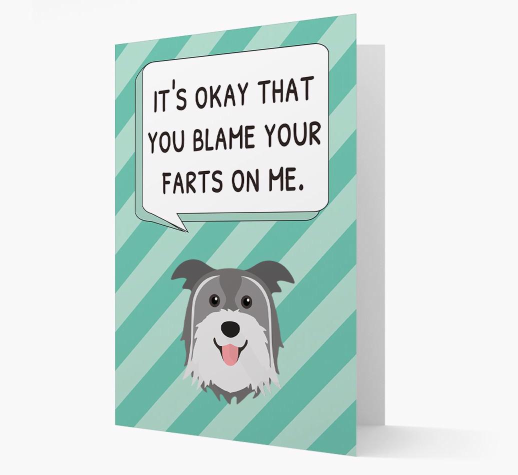 'Blame Your Farts on Me' Card with {breedFullName} Icon