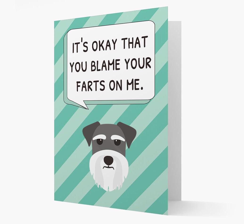 'Blame Your Farts on Me' Card with {breedFullName} Icon