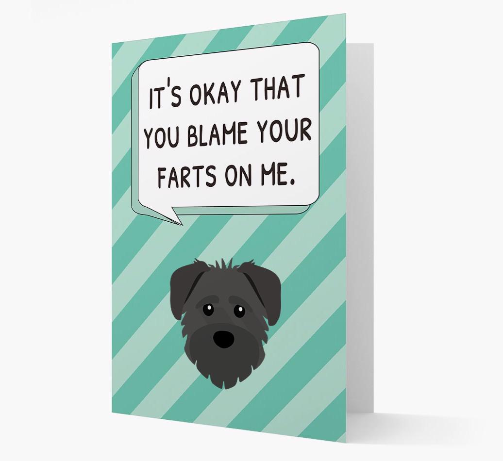 'Blame Your Farts on Me' Card with {breedFullName} Icon
