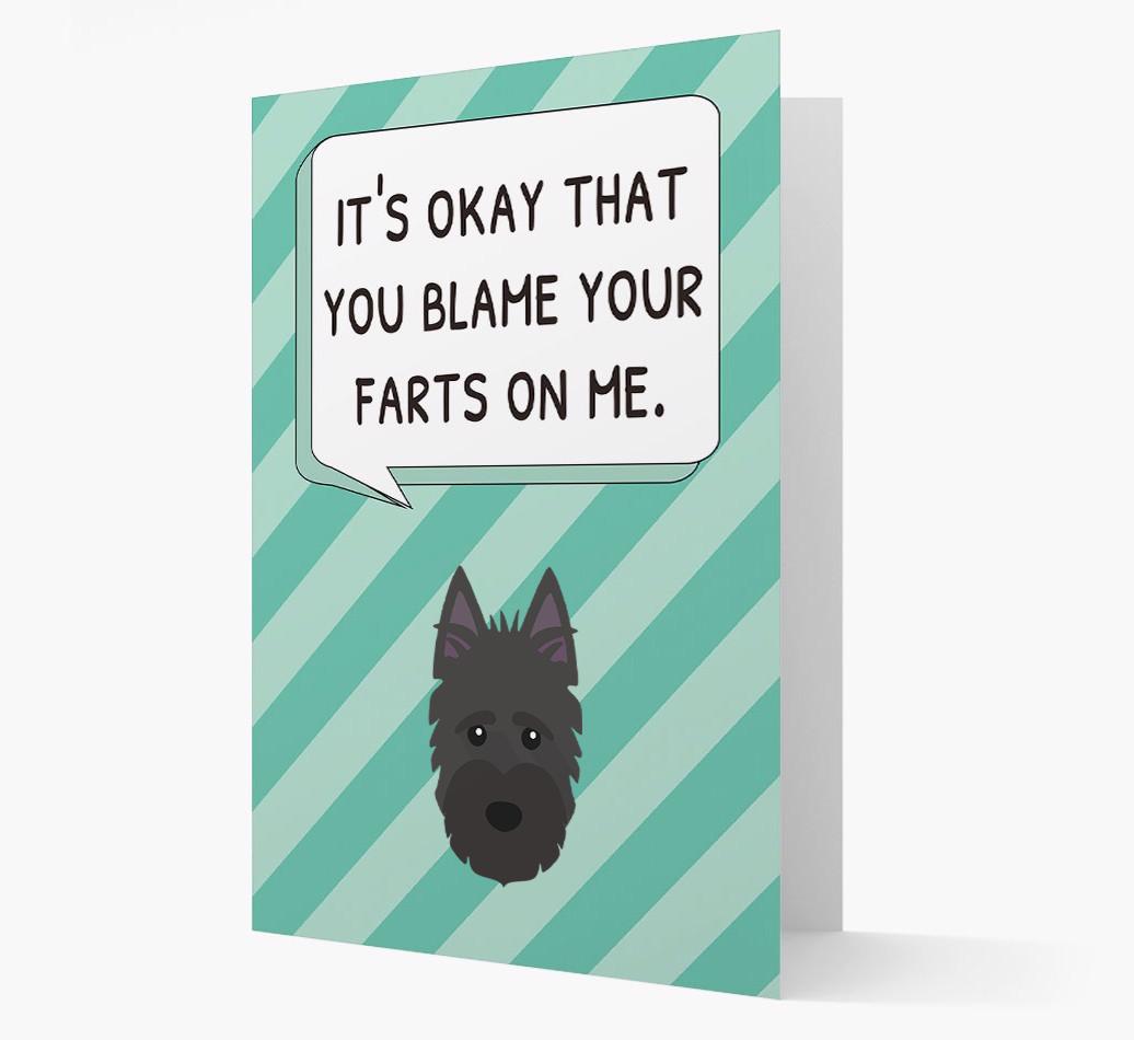 'Blame Your Farts on Me' Card with {breedFullName} Icon