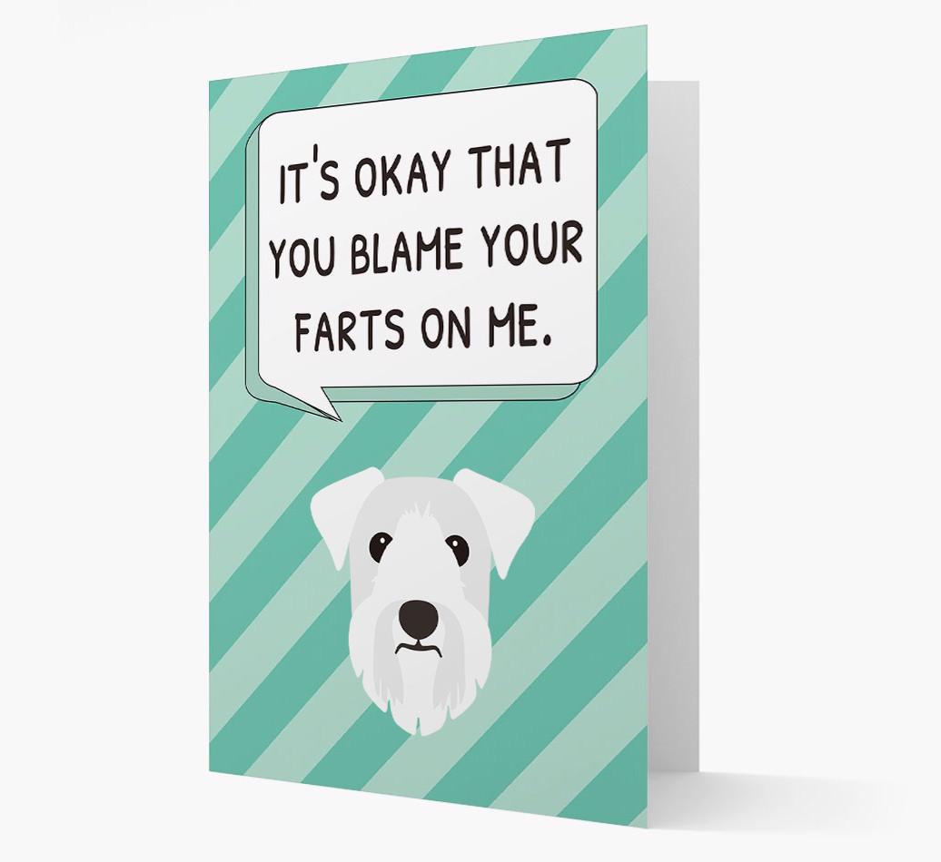 'Blame Your Farts on Me' Card with {breedFullName} Icon