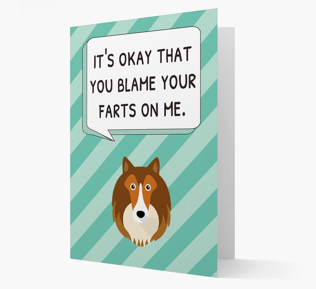 'Blame Your Farts on Me' Card with {breedFullName} Icon
