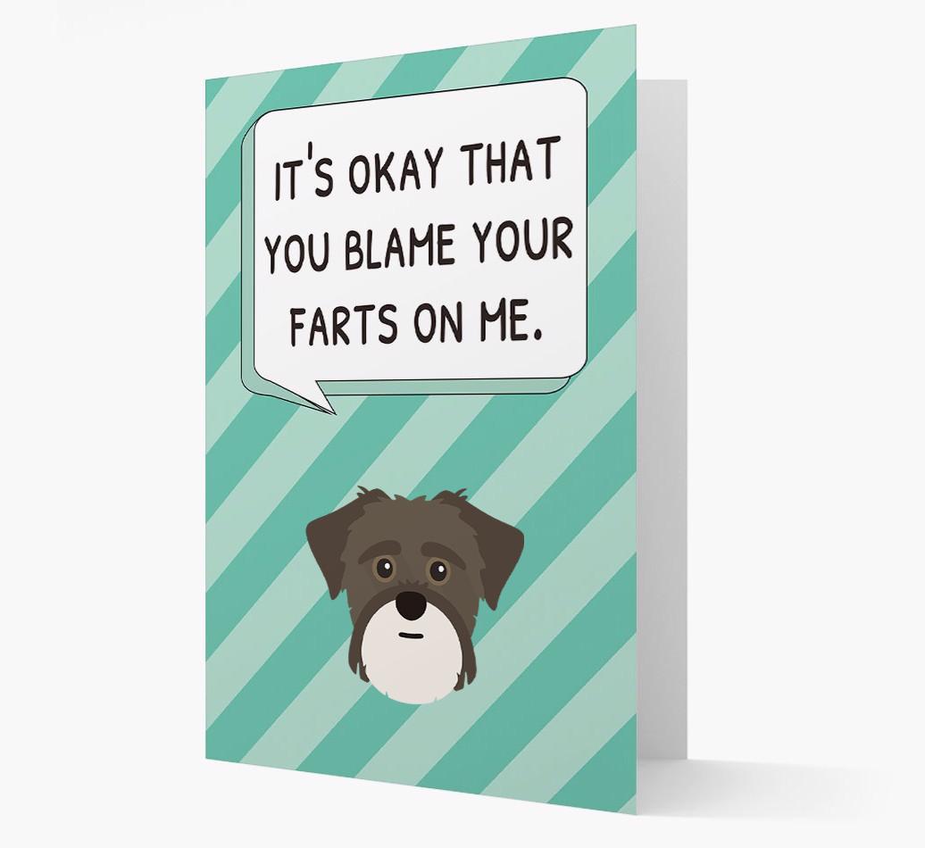 'Blame Your Farts on Me' Card with {breedFullName} Icon