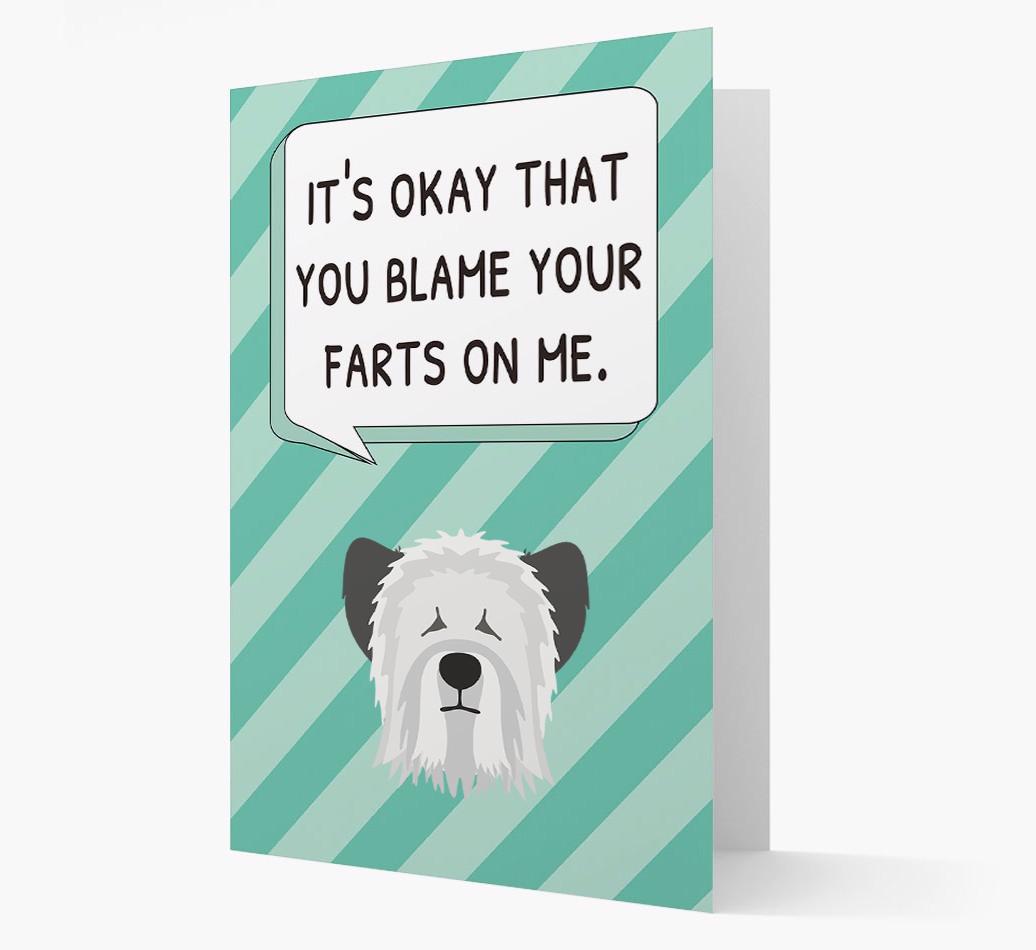 'Blame Your Farts on Me' Card with {breedFullName} Icon