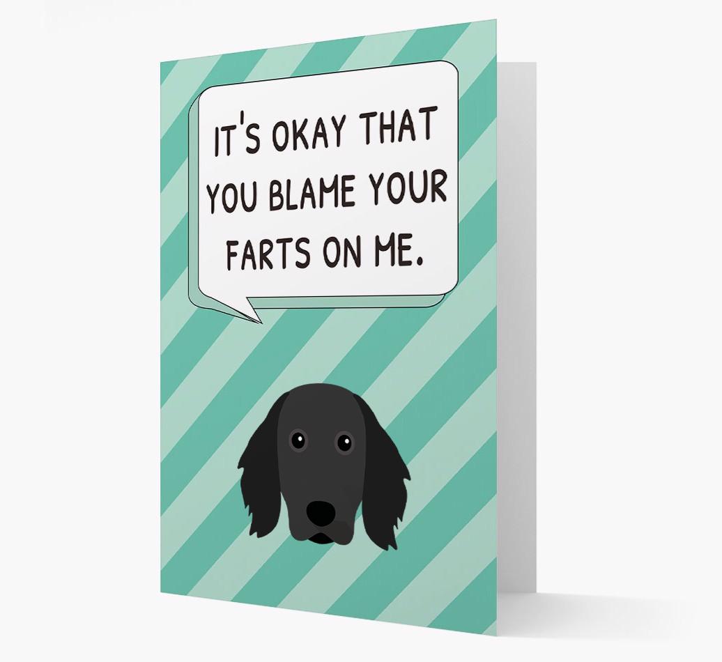 'Blame Your Farts on Me' Card with {breedFullName} Icon