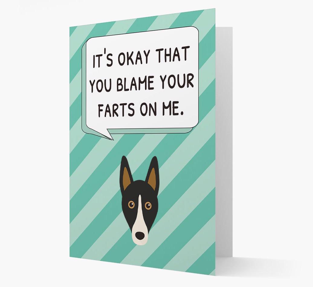 'Blame Your Farts on Me' Card with {breedFullName} Icon