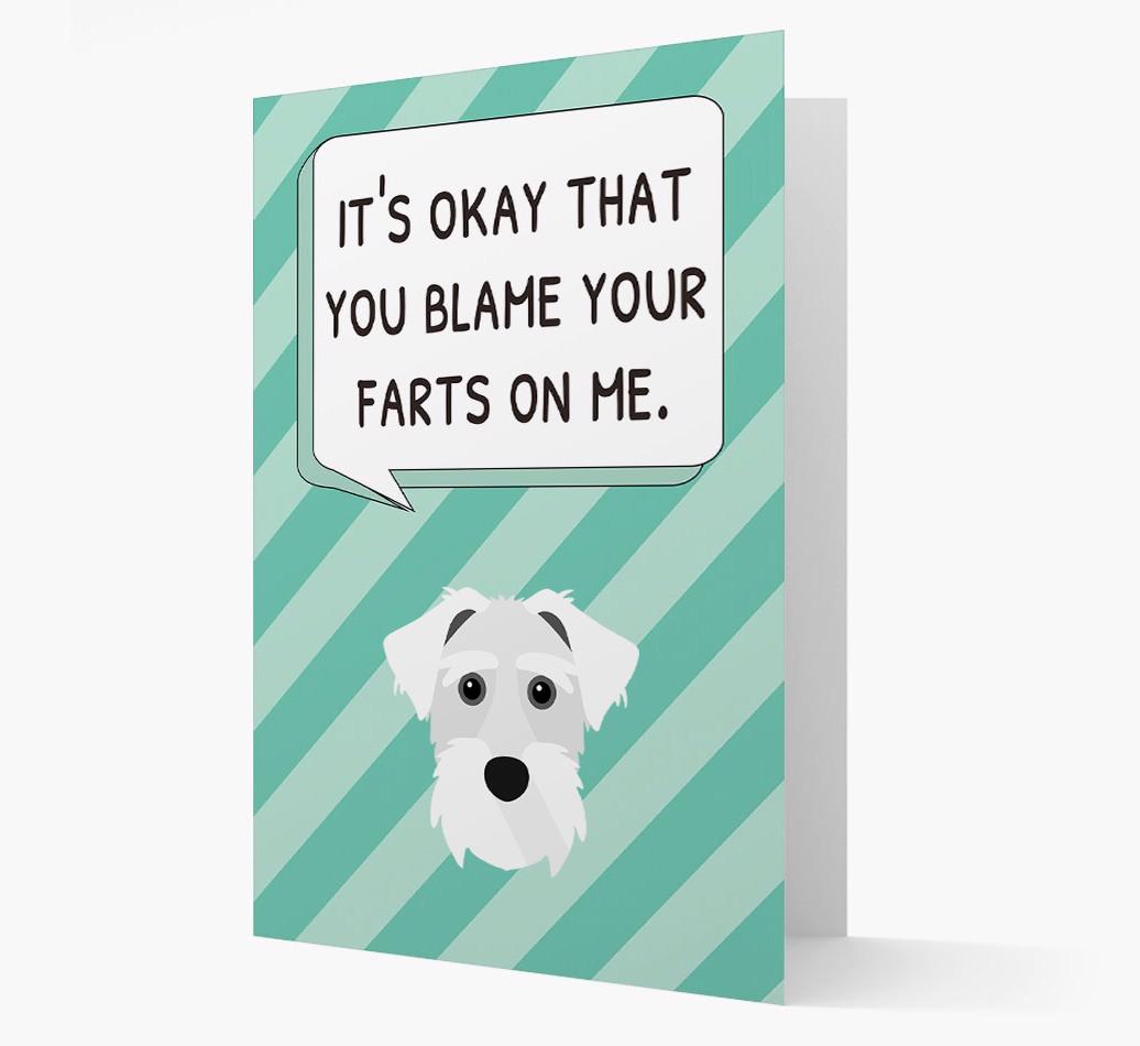 'Blame Your Farts on Me' Card with {breedFullName} Icon