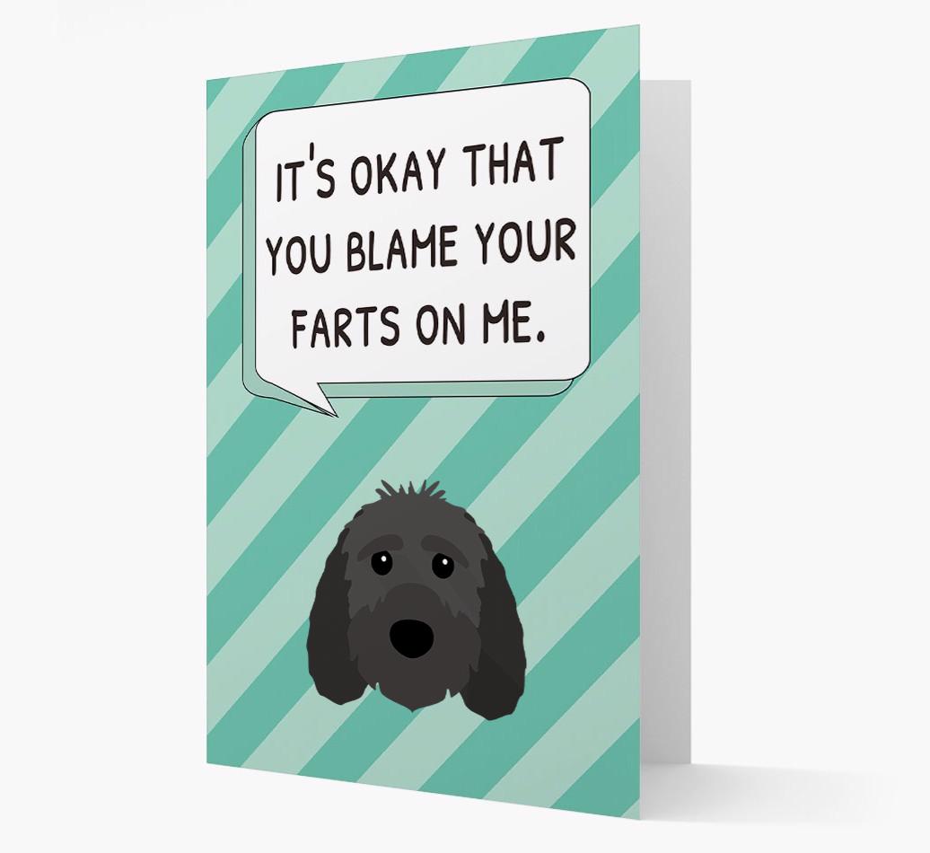 'Blame Your Farts on Me' Card with {breedFullName} Icon