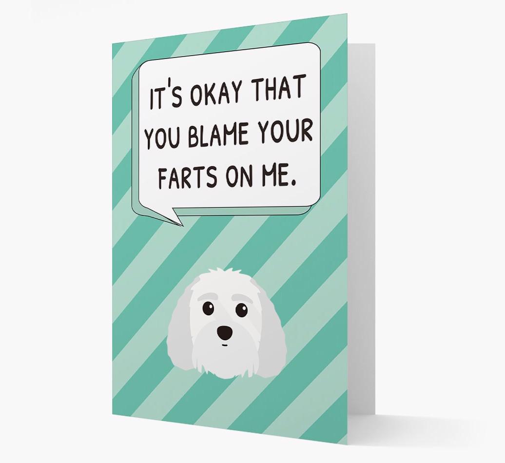 'Blame Your Farts on Me' Card with {breedFullName} Icon