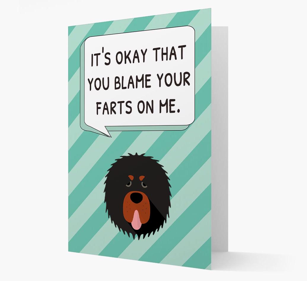'Blame Your Farts on Me' Card with {breedFullName} Icon