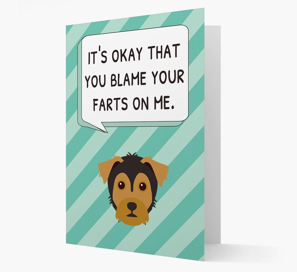 'Blame Your Farts on Me' Card with {breedFullName} Icon
