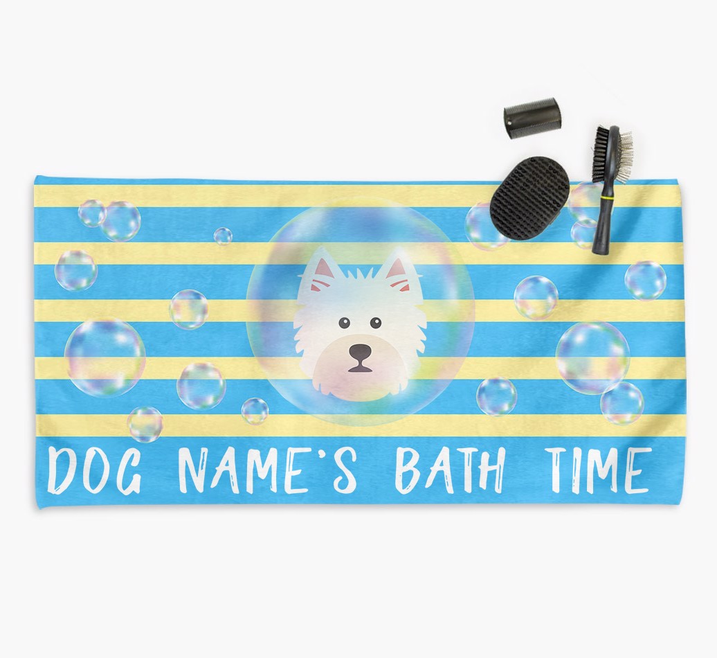'Bathtime' Personalised Towel for your {breedCommonName}