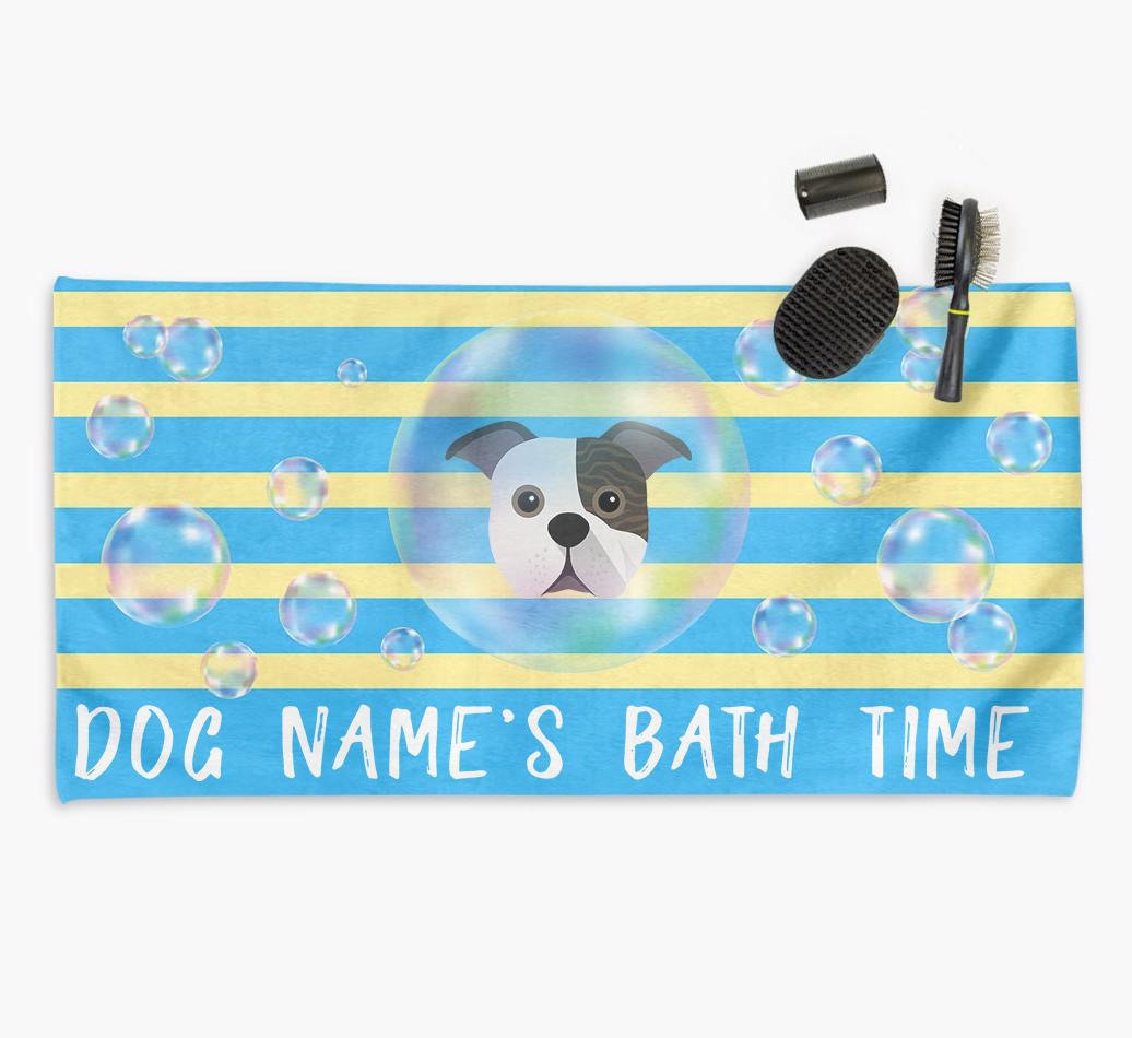 'Bathtime' Personalized Towel for your {breedCommonName}