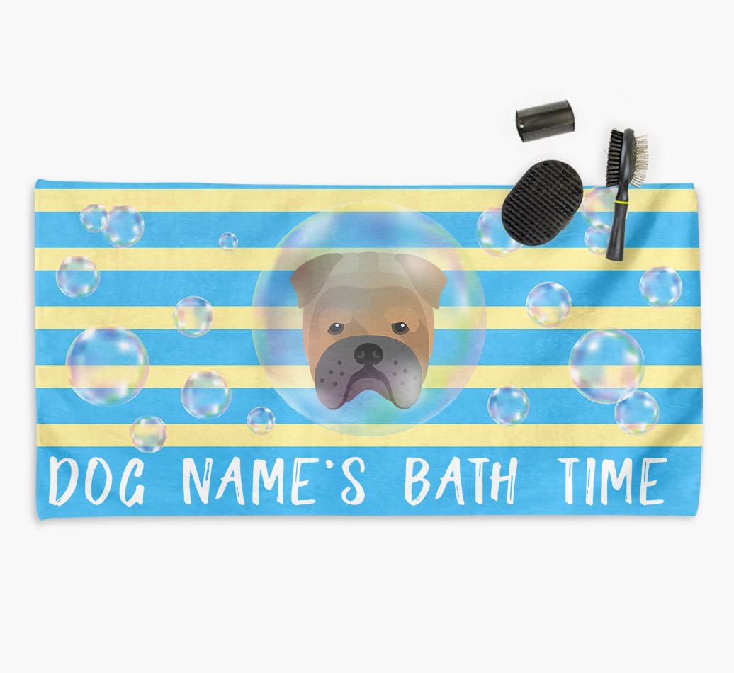 'Bathtime' Personalized Towel for your {breedCommonName}