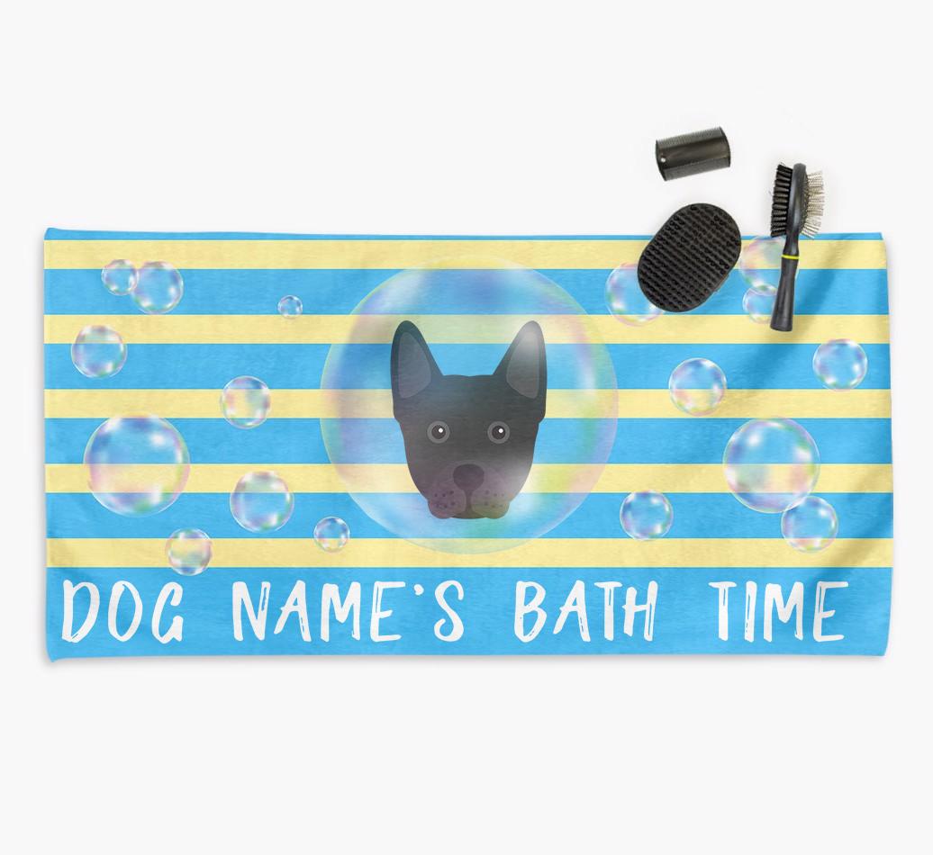 'Bathtime' Personalized Towel for your {breedCommonName}