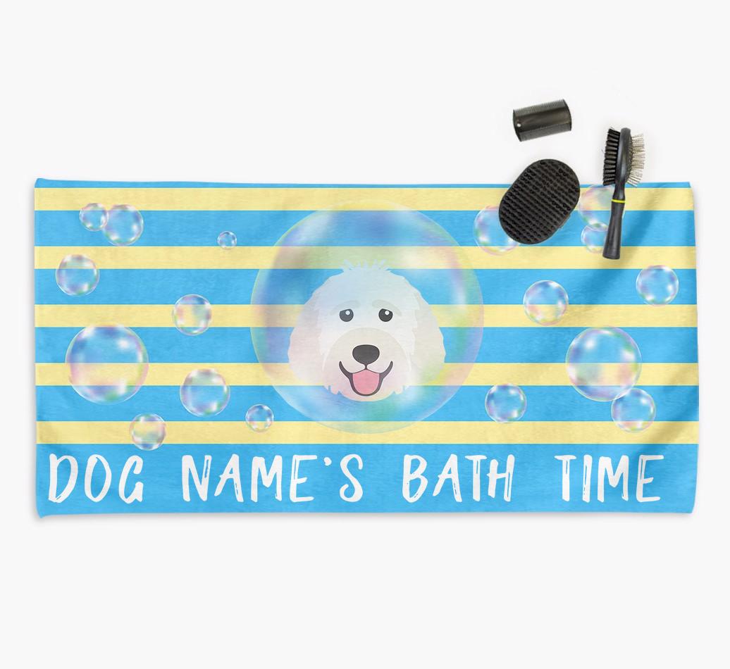 'Bathtime' Personalized Towel for your {breedCommonName}