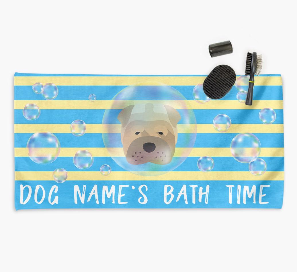 'Bathtime' Personalized Towel for your {breedCommonName}