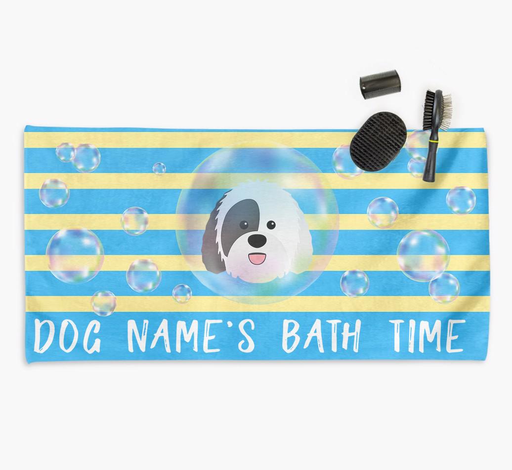 'Bathtime' Personalized Towel for your {breedCommonName}