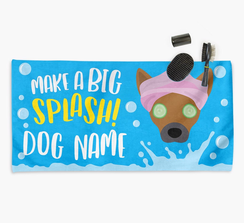 Personalised 'Make a BIG Splash' Towel for your {breedCommonName}