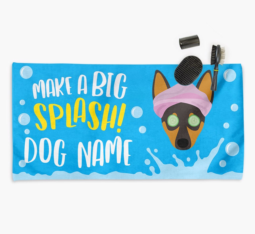 Personalised 'Make a BIG Splash' Towel for your {breedCommonName}
