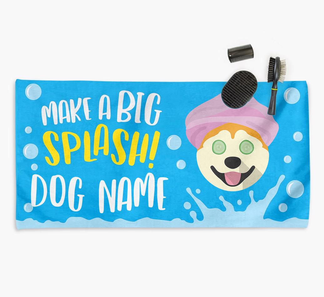 Personalised 'Make a BIG Splash' Towel for your {breedCommonName}