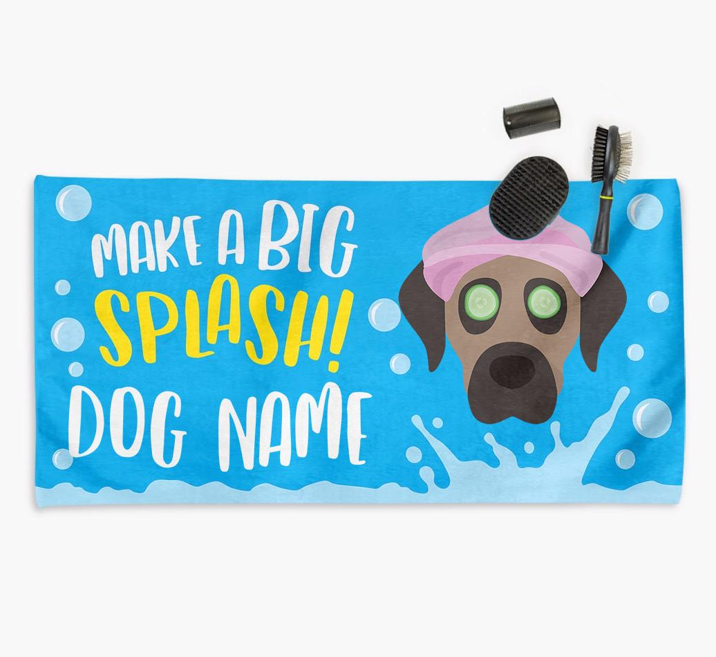 Personalised 'Make a BIG Splash' Towel for your {breedCommonName}