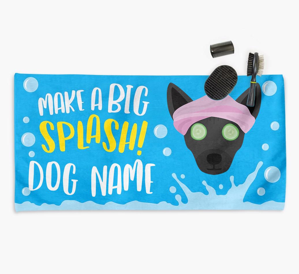 Personalised 'Make a BIG Splash' Towel for your {breedCommonName}