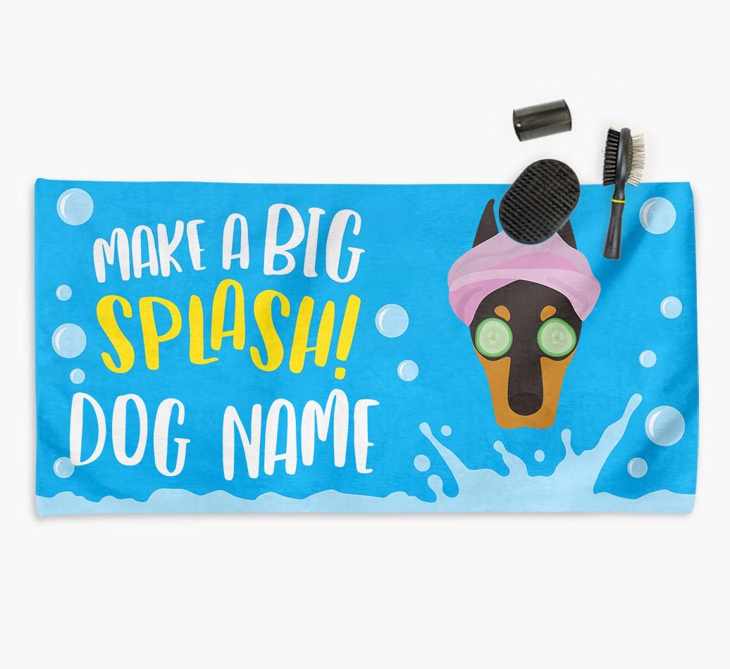 Personalised 'Make a BIG Splash' Towel for your {breedCommonName}