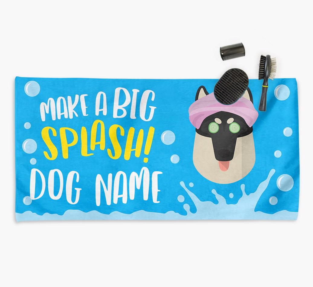 Personalised 'Make a BIG Splash' Towel for your {breedCommonName}