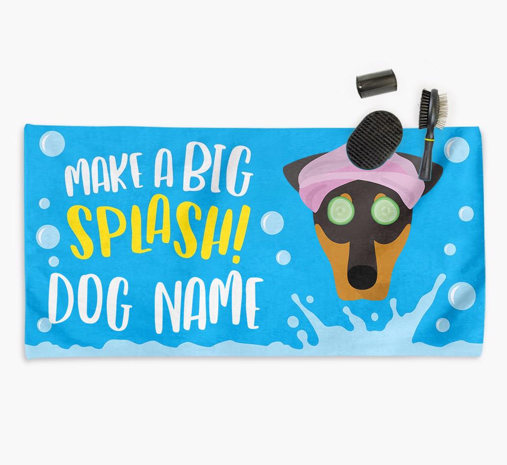 Personalised 'Make a BIG Splash' Towel for your {breedCommonName}