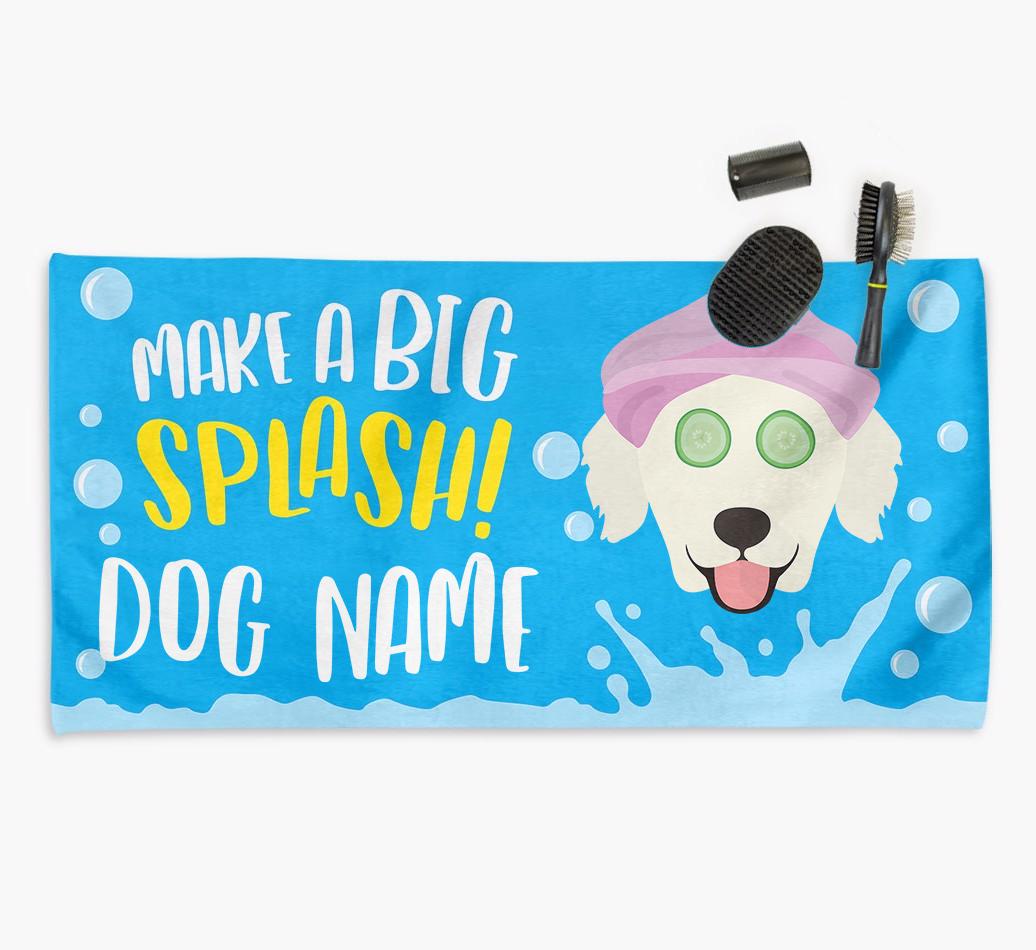 Personalised 'Make a BIG Splash' Towel for your {breedCommonName}