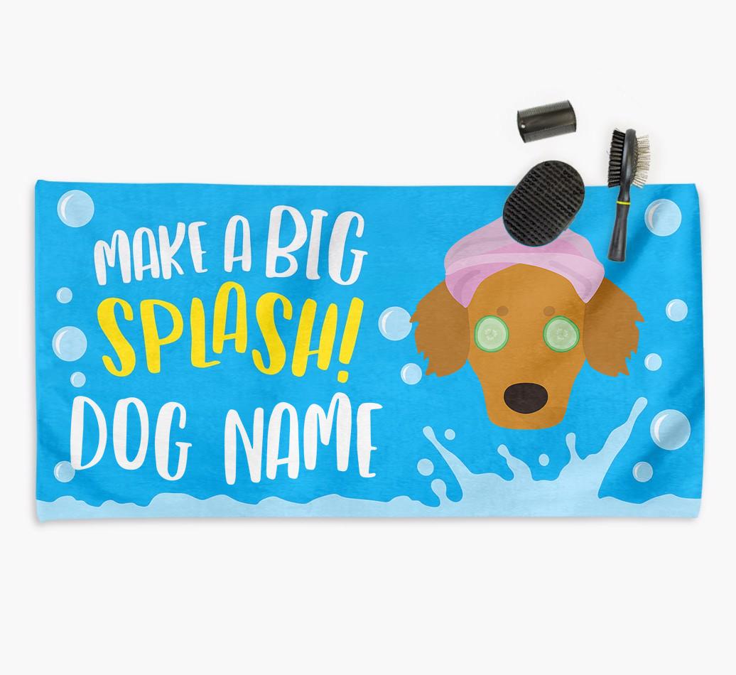 Personalised 'Make a BIG Splash' Towel for your {breedCommonName}