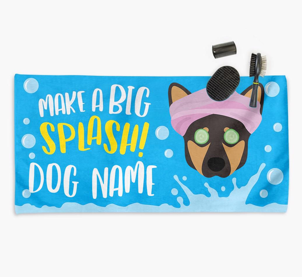 Personalised 'Make a BIG Splash' Towel for your {breedCommonName}