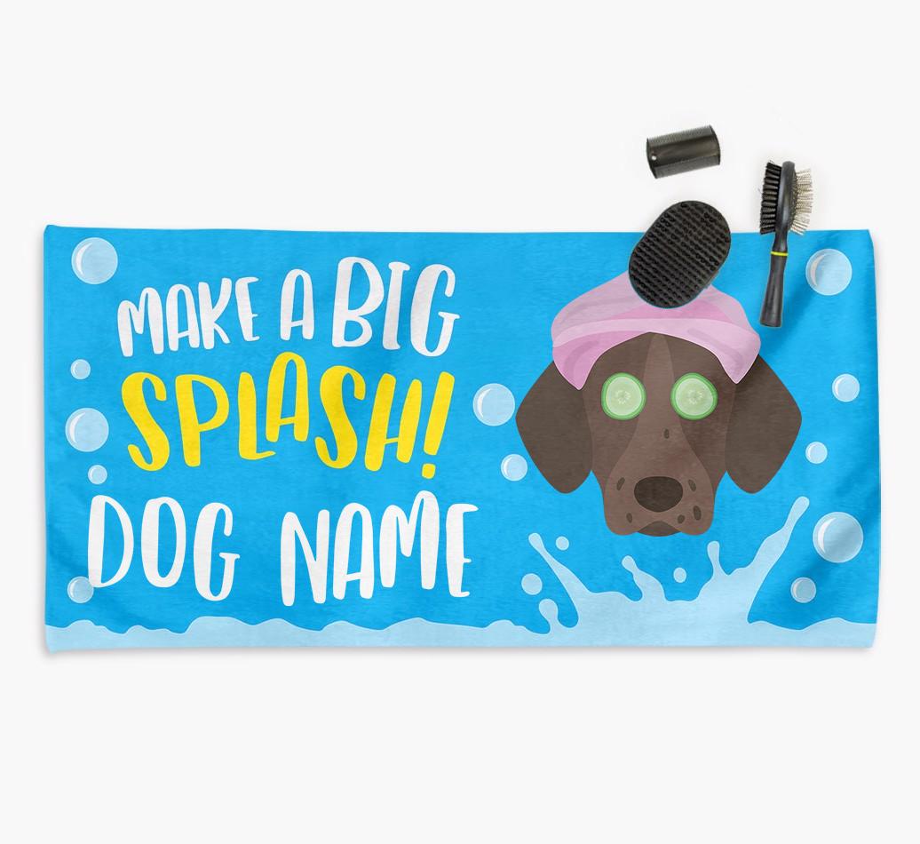 Personalised 'Make a BIG Splash' Towel for your {breedCommonName}