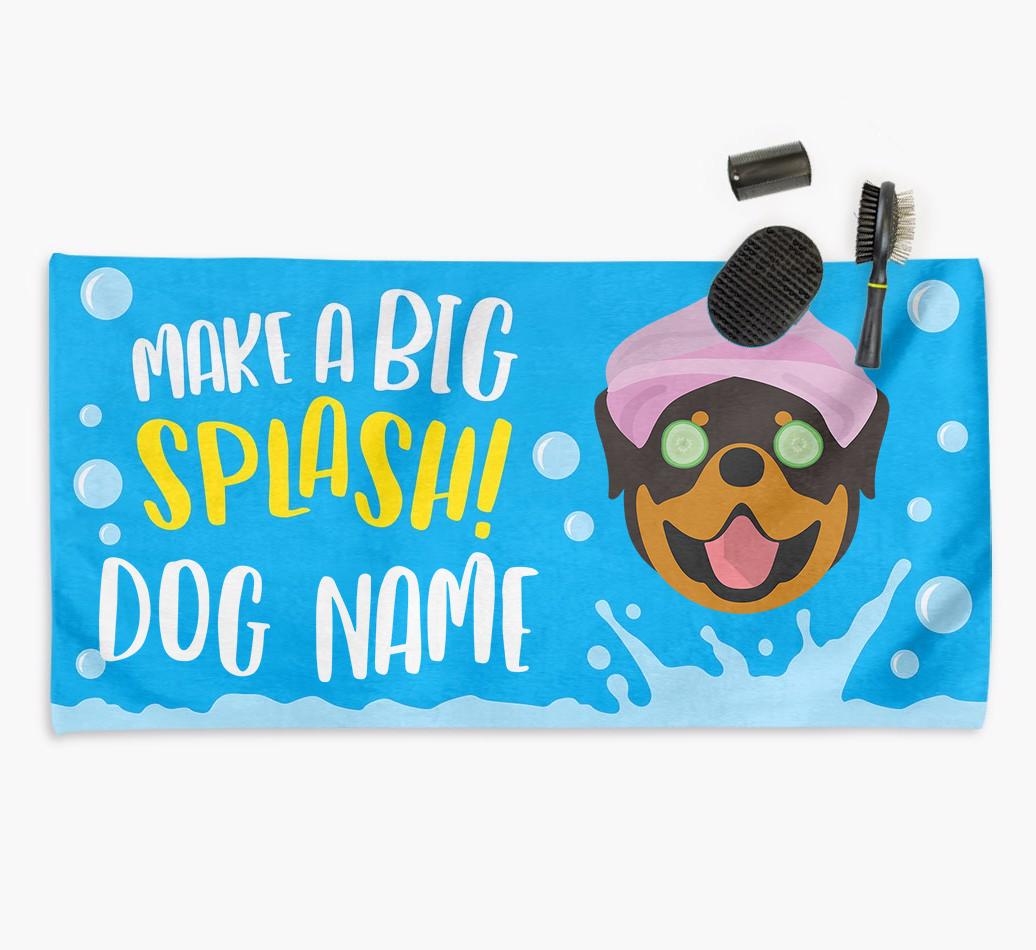 Personalised 'Make a BIG Splash' Towel for your {breedCommonName}