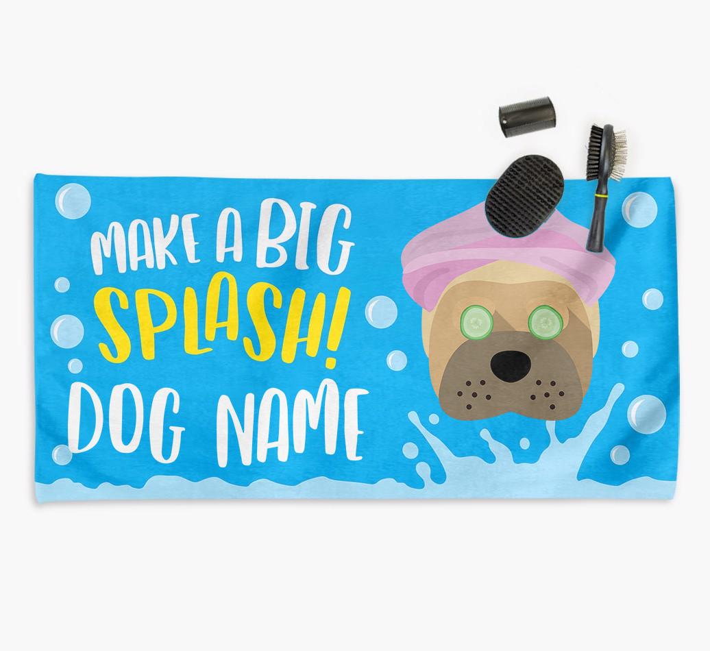Personalised 'Make a BIG Splash' Towel for your {breedCommonName}