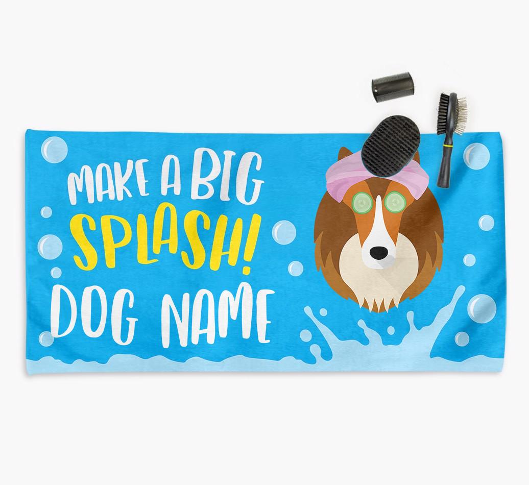 Personalised 'Make a BIG Splash' Towel for your {breedCommonName}