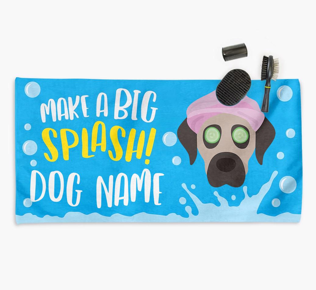 Personalised 'Make a BIG Splash' Towel for your {breedCommonName}