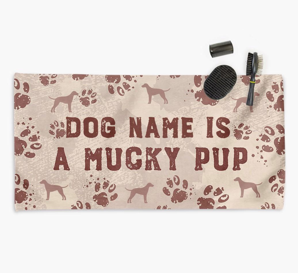 'Mucky Pup' Personalised Towel for your {breedCommonName}