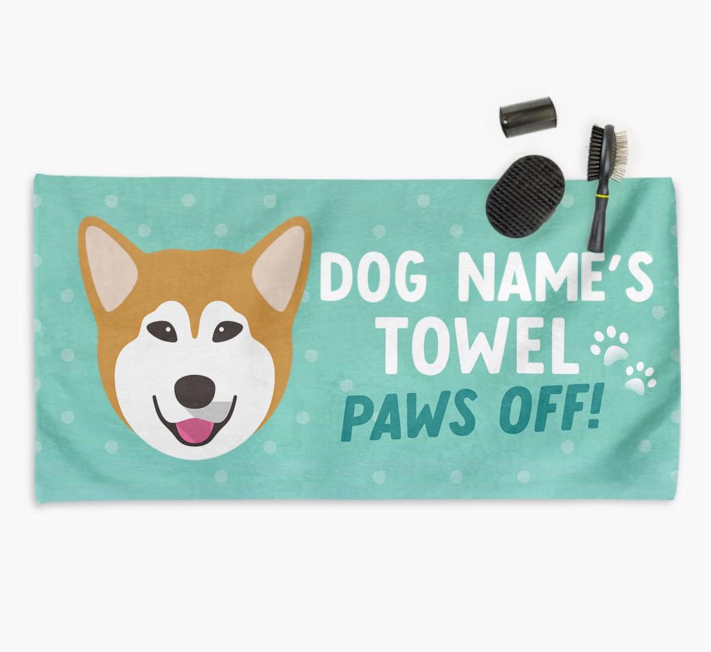 Paws Off Personalized Towel for your {breedFullName}