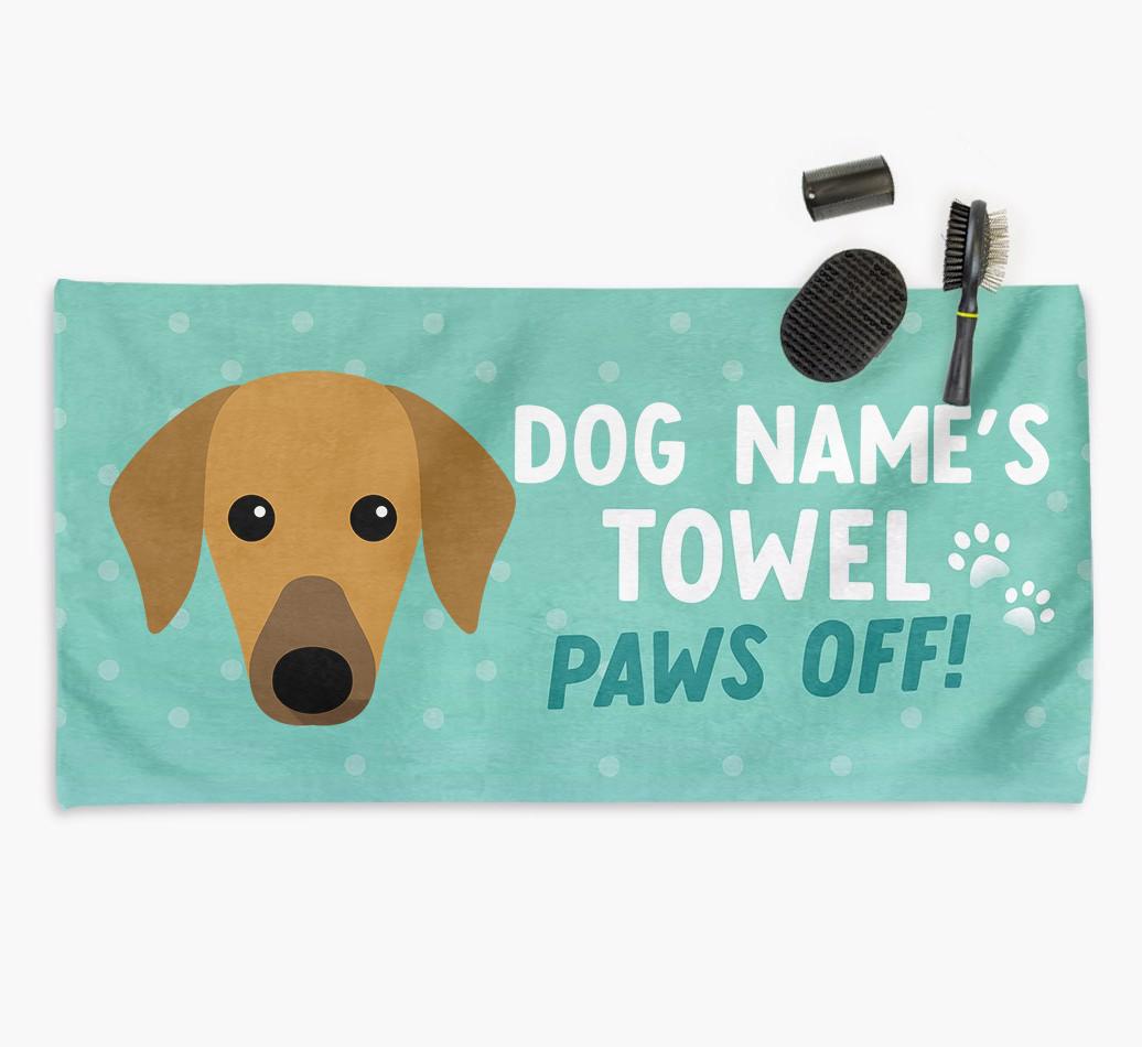 Paws Off Personalized Towel for your {breedFullName}